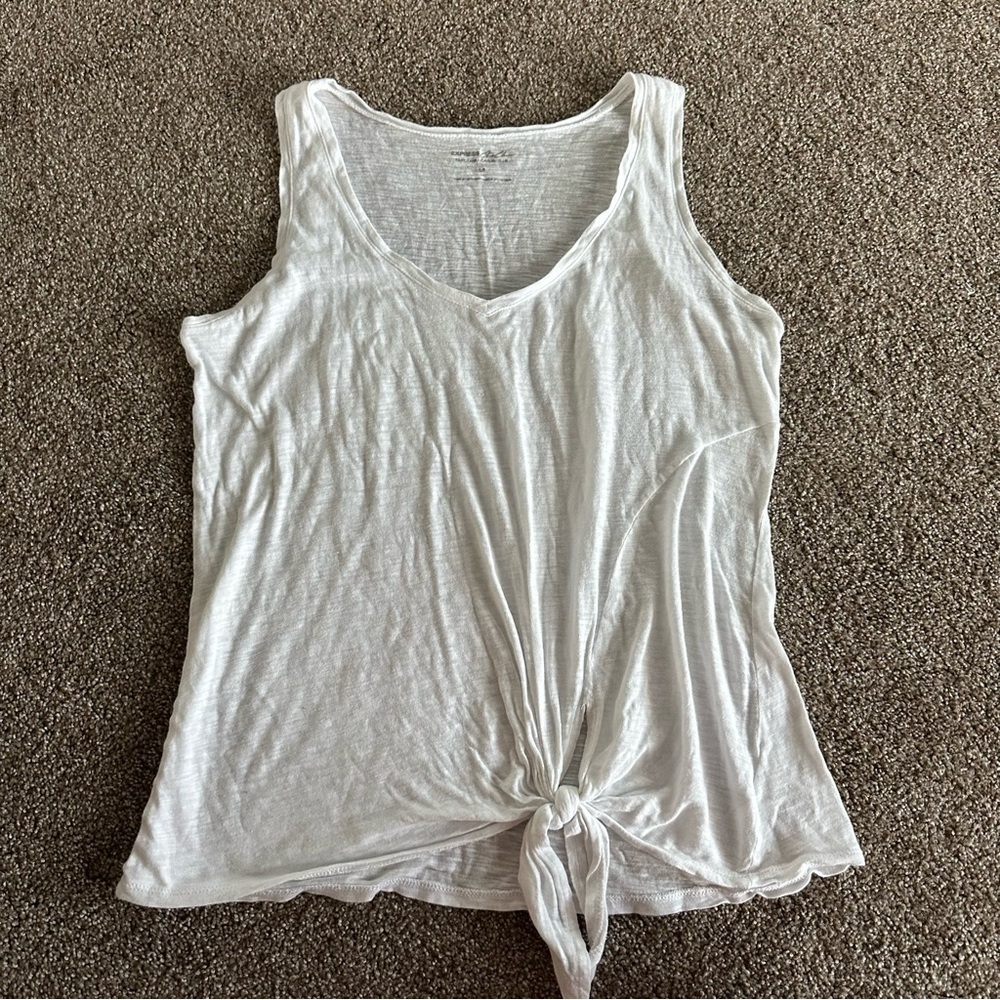 Express White Tie-Front Tank Top